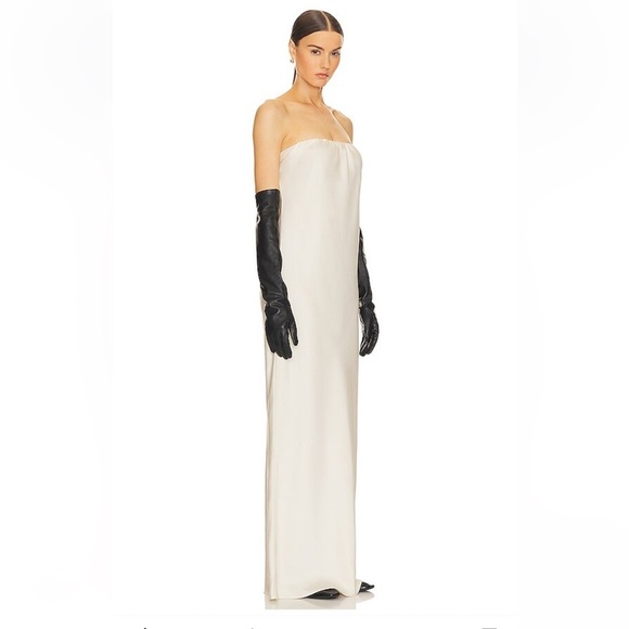 Helsa Lisette Column Maxi Dress Ivory Strapless Cream Gown Revolve NWT M - Picture 3 of 13